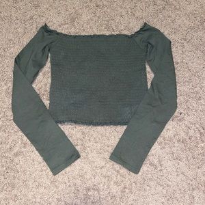 off the shoulder crop shirt